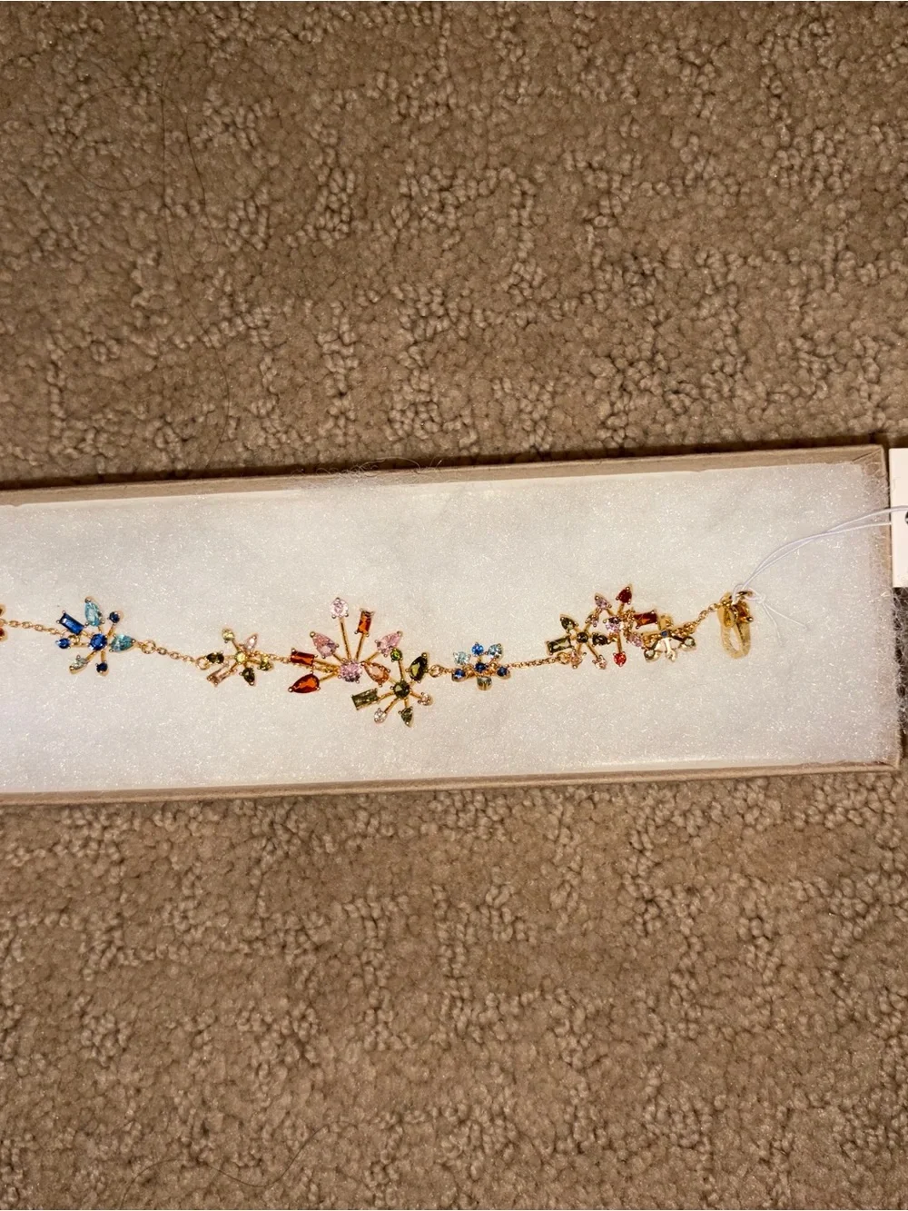 kate spade Gold Floral Multi-Stone Bracelet in Pink, Blue & Peach - Picture 3 of 5